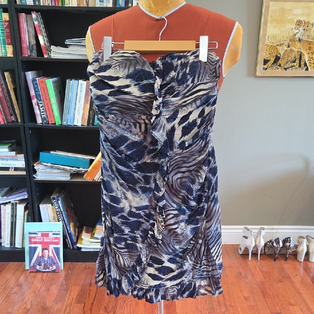 Ark & Co Strapless Blue and Black Dress